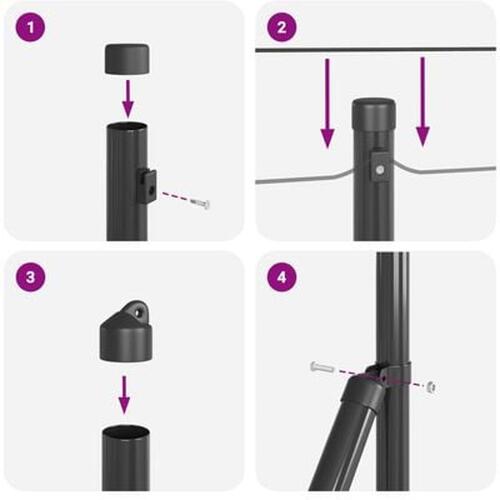 Stolper med baseplader 13 stk Ø32mm 110cm Galvaniseret stål