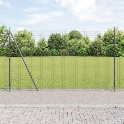 Hegnssøjler 7 stk Grå Ø32mm 170 cm Galvaniseret stål billede