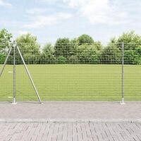 Pæle med Baseplader 7 stk Ø32mm 78,5cm Galvaniseret Stål