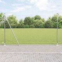 Stakitposter med Baseplader 7 stk Ø32mm 83,5cm Galvaniseret Stål