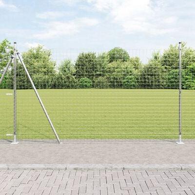 Stakitposter med Baseplader 7 stk Ø32mm 83,5cm Galvaniseret Stål