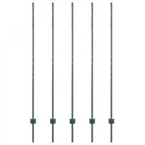 Hegn Stolper 5 stk U-Kanal Grøn 150 cm Stål