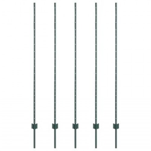 Hegn Stolper 5 stk U-Kanal Grøn 150 cm Stål