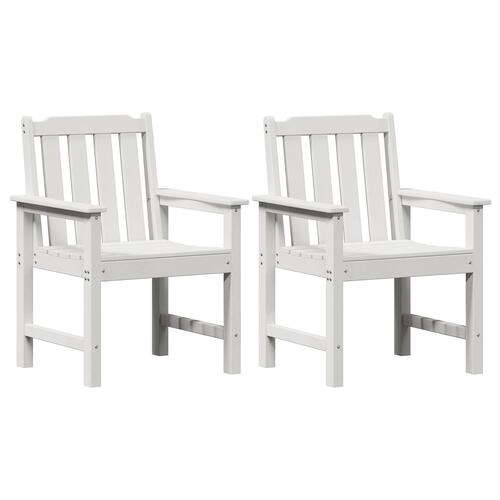 Havemøbler 2 stk Hvid HDPE