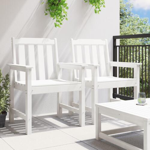 Havemøbler 2 stk Hvid HDPE