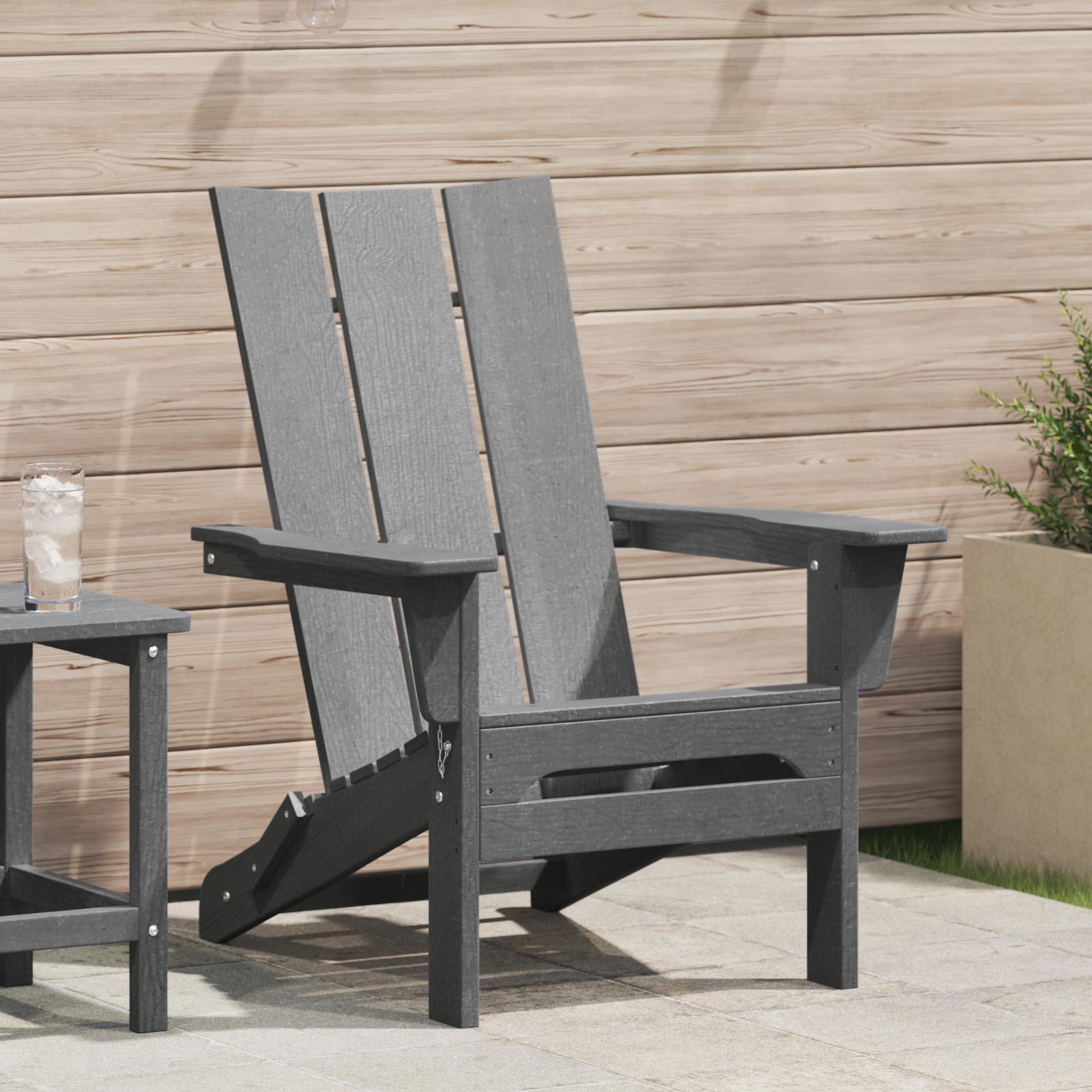 Foldbar Adirondack Stol Lysegrå 74.5x80.5x90 cm HDPE
