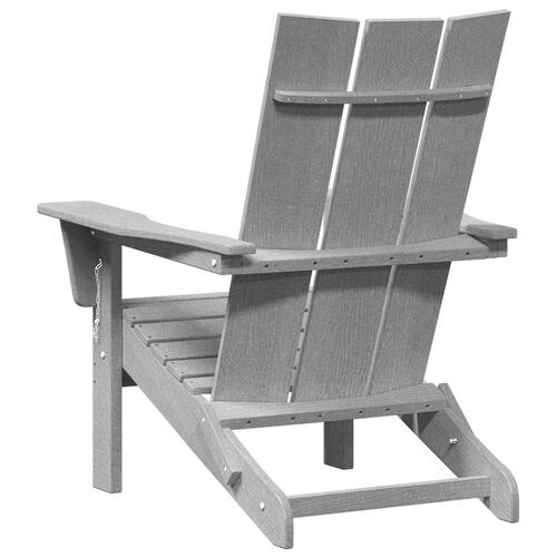 Foldbar Adirondack Stol Lysegrå 74.5x80.5x90 cm HDPE