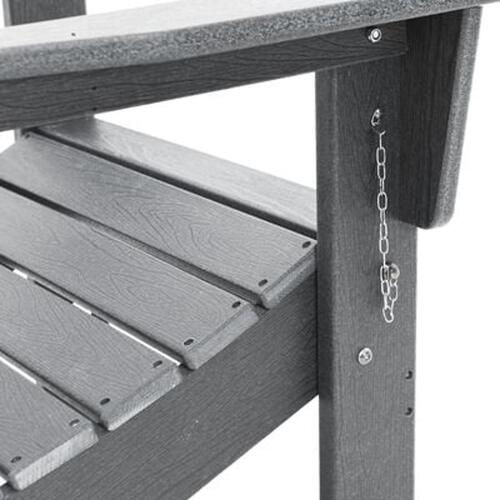 Foldbar Adirondack Stol Lysegrå 74.5x80.5x90 cm HDPE