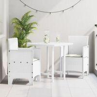 Havestole med Hynder 2 stk Hvid Poly Rattan