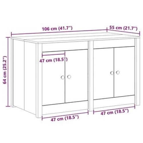Udendørs Køkkenskab 106x55x64 cm Massivt Træ Fyrretræ