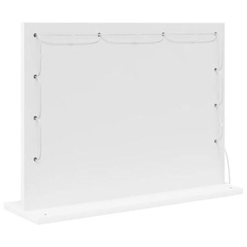Makeup-spejl med LED-lys Hvid 60x45x18 cm