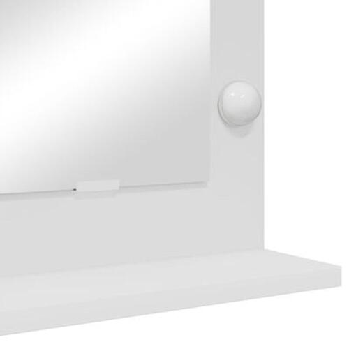 Makeup-spejl med LED-lys Hvid 60x45x18 cm