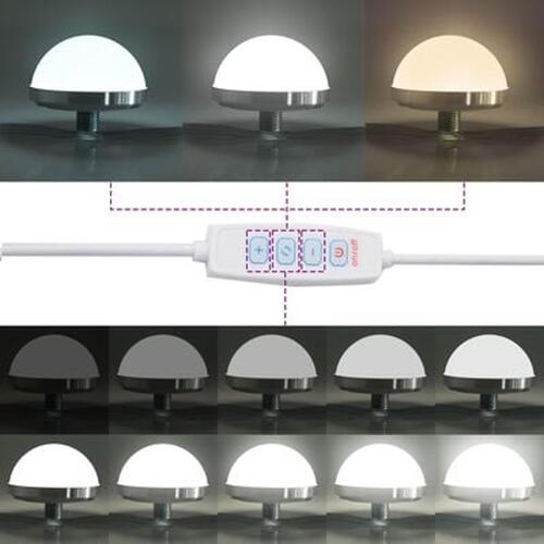 Makeup-spejl med LED-lys Hvid 60x45x18 cm