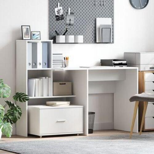 Skuffeskab med Hjul Hvid 55x45x33,5 cm MDF