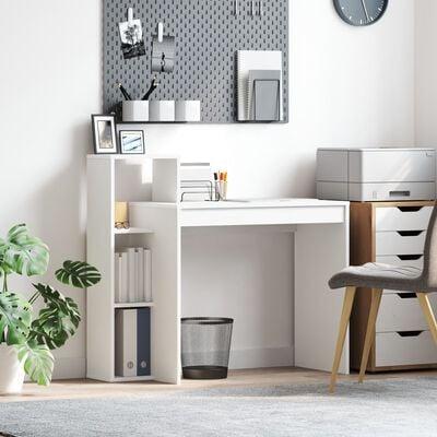 Bord med hylde Hvid 100 x 40 x 90 cm Konstrueret træ billede