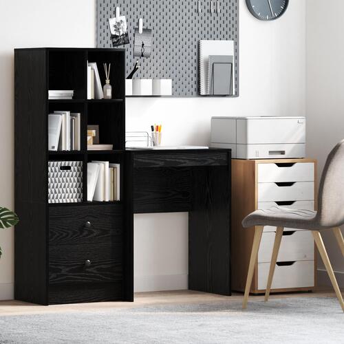 Skrivebord Sort egetræ Konstrueret træ 60 x 40 x 76 cm Skrivebord