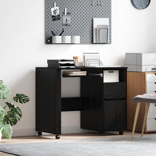 Sort Eg Skrivebord Sort Eg Konstrueret træ, Metal Medium