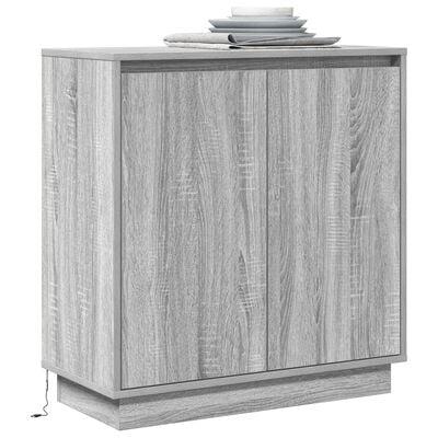 Sideboard med LED i Grå Sonoma 71x34,5x75 cm lavet af træ