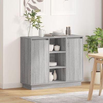 Sidebord med hylde Grå Sonoma 90 x 32 x 75 cm Konstrueret træ billede