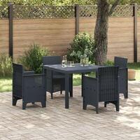 Havebord Antracitgrå 100x100x73 cm Poly Rattan