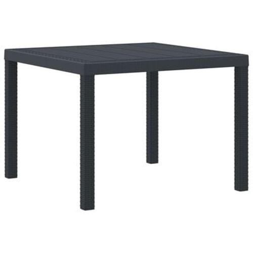 Havebord Antracitgrå 100x100x73 cm Poly Rattan