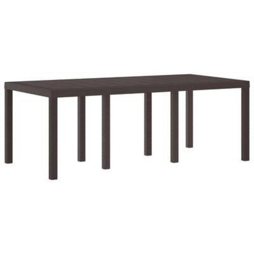 Havebord Brun 200x100x73 cm Poly Rattan