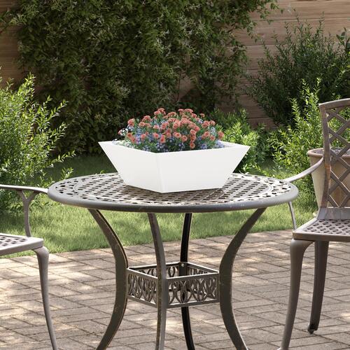 Metal plantekrukke Cool hvid Metal 40 x 40 x 15 cm Firkantet