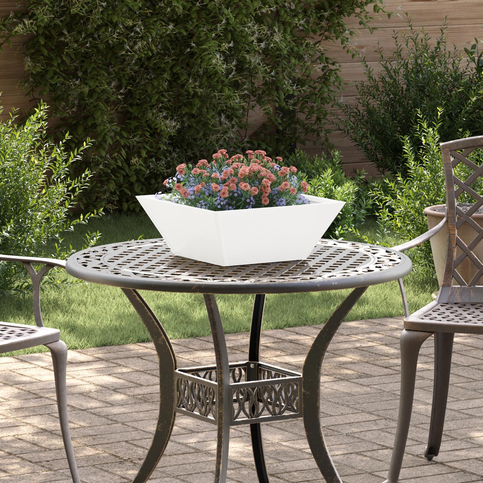 Metal plantekrukke Cool hvid Metal 40 x 40 x 15 cm Firkantet