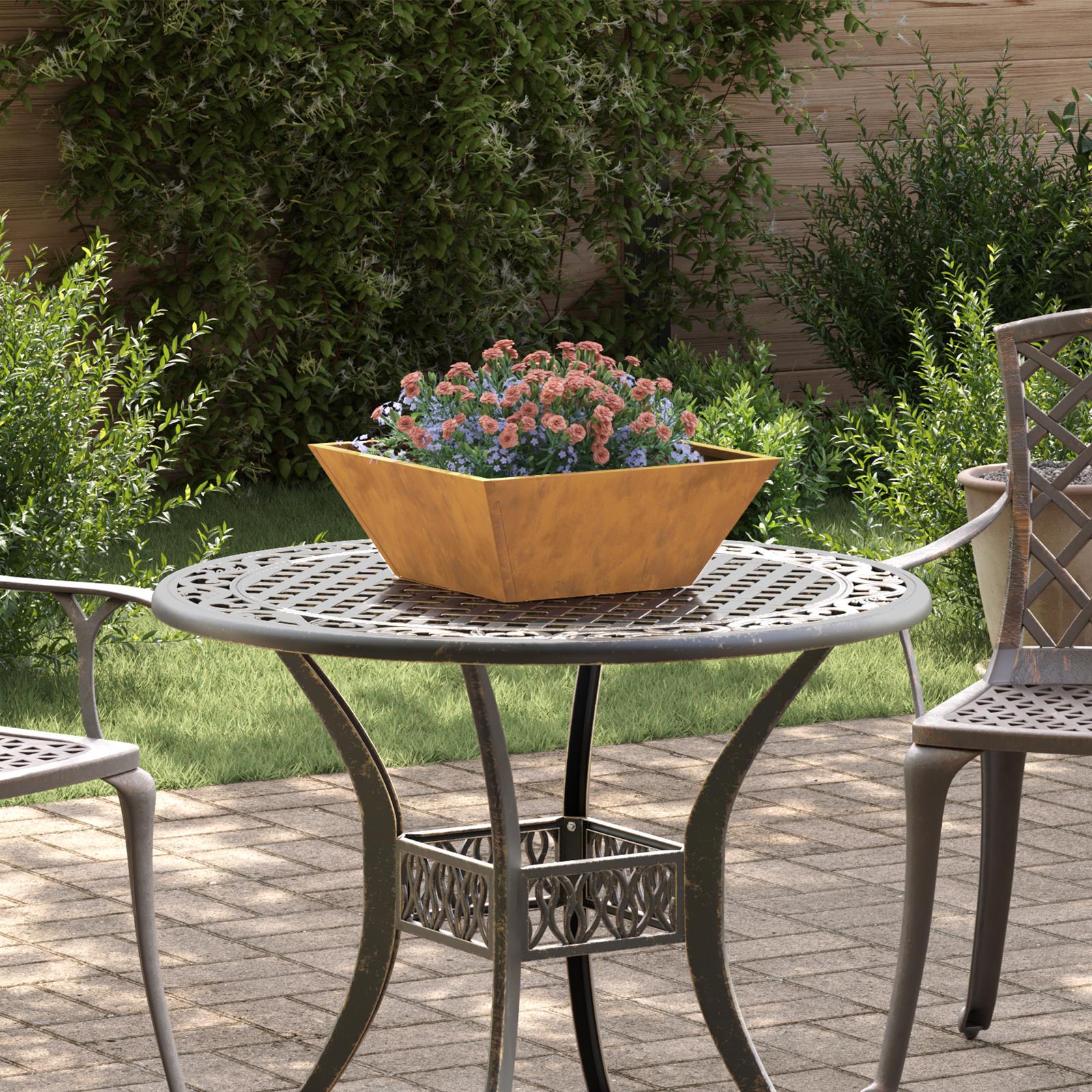 Metal Planter Vejrbestandigt stål 40 x 40 x 15 cm Dekorative Indlæg