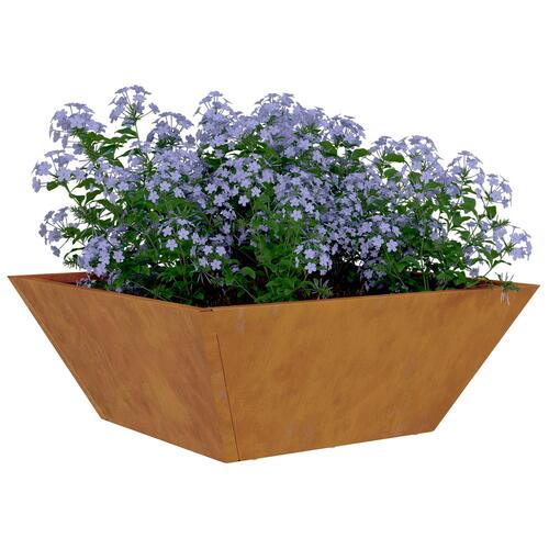 Metal Planter Vejrbestandigt stål 40 x 40 x 15 cm Dekorative Indlæg