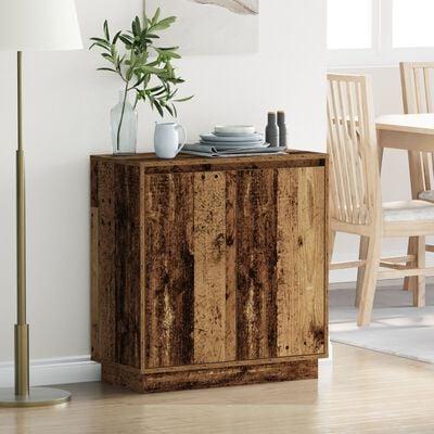Sidebord med dør Gammelt træ 71 x 34.5 x 75 cm Konstrueret træ billede