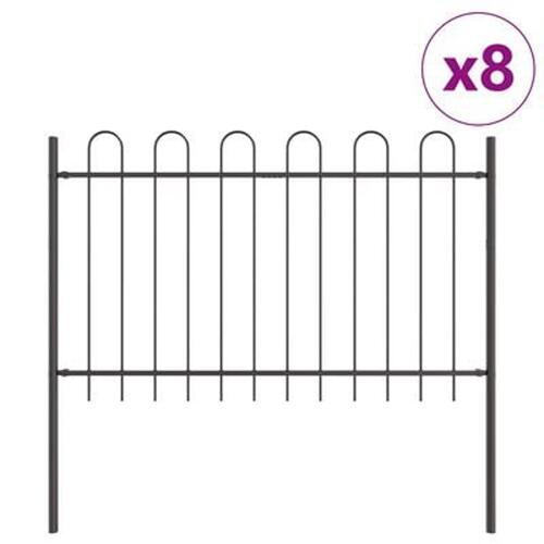 Havehegn med Bue Top Grå 13,6x1,2 m Stål