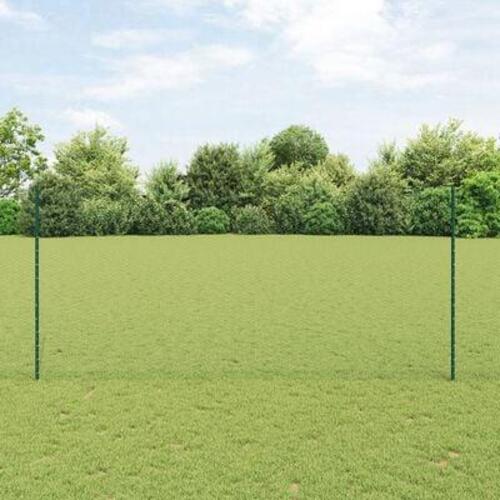 Hegnspæle 5 stk U-kanal grøn 140 cm stål, sekskantet hegn grøn 1,4x10 m stål