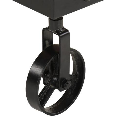Sofabord med hjul massivt mangotræ 100x55x26 cm