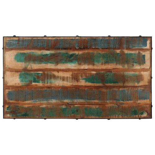 Sofabord med hjul 100x55x26 cm massivt genbrugstræ