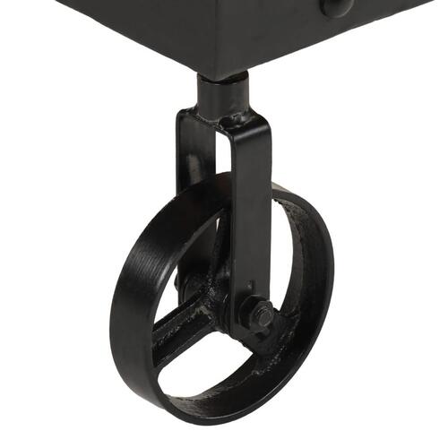Sofabord med hjul 100x55x26 cm massivt genbrugstræ