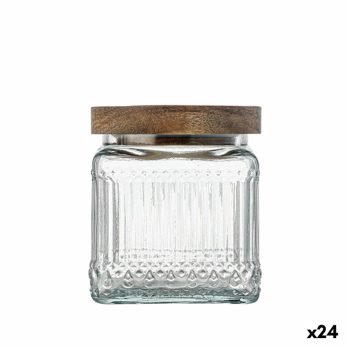 Glasbeholdere med trælåg - 24 stk.