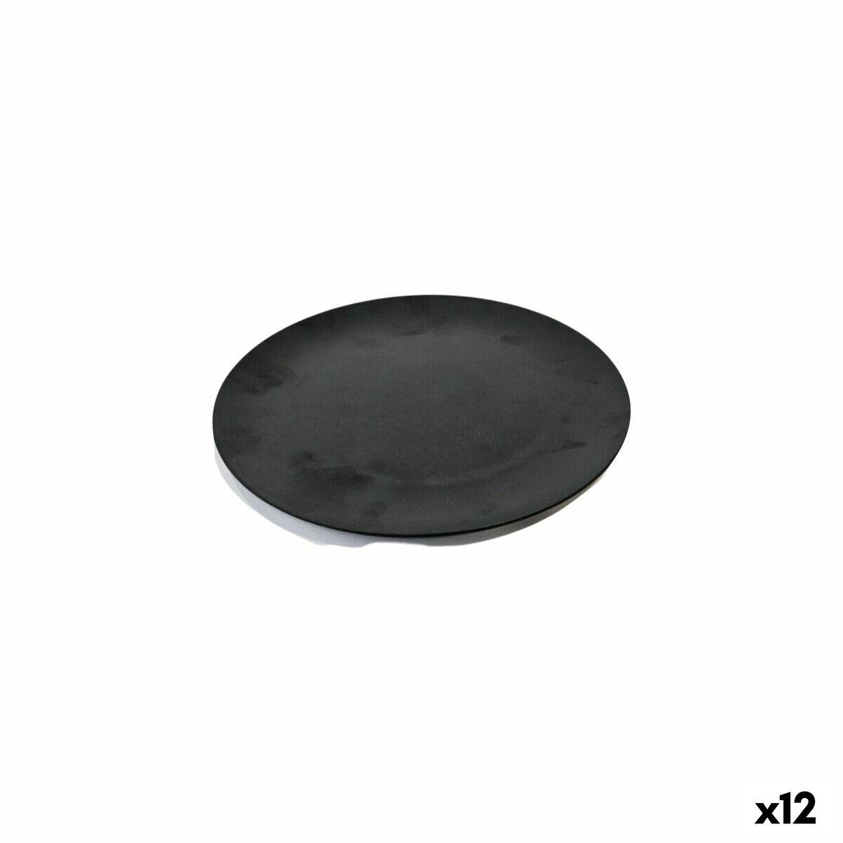 Serveringsbakke 25 × 15 × 2 cm - 12 stk., mat sort melamin