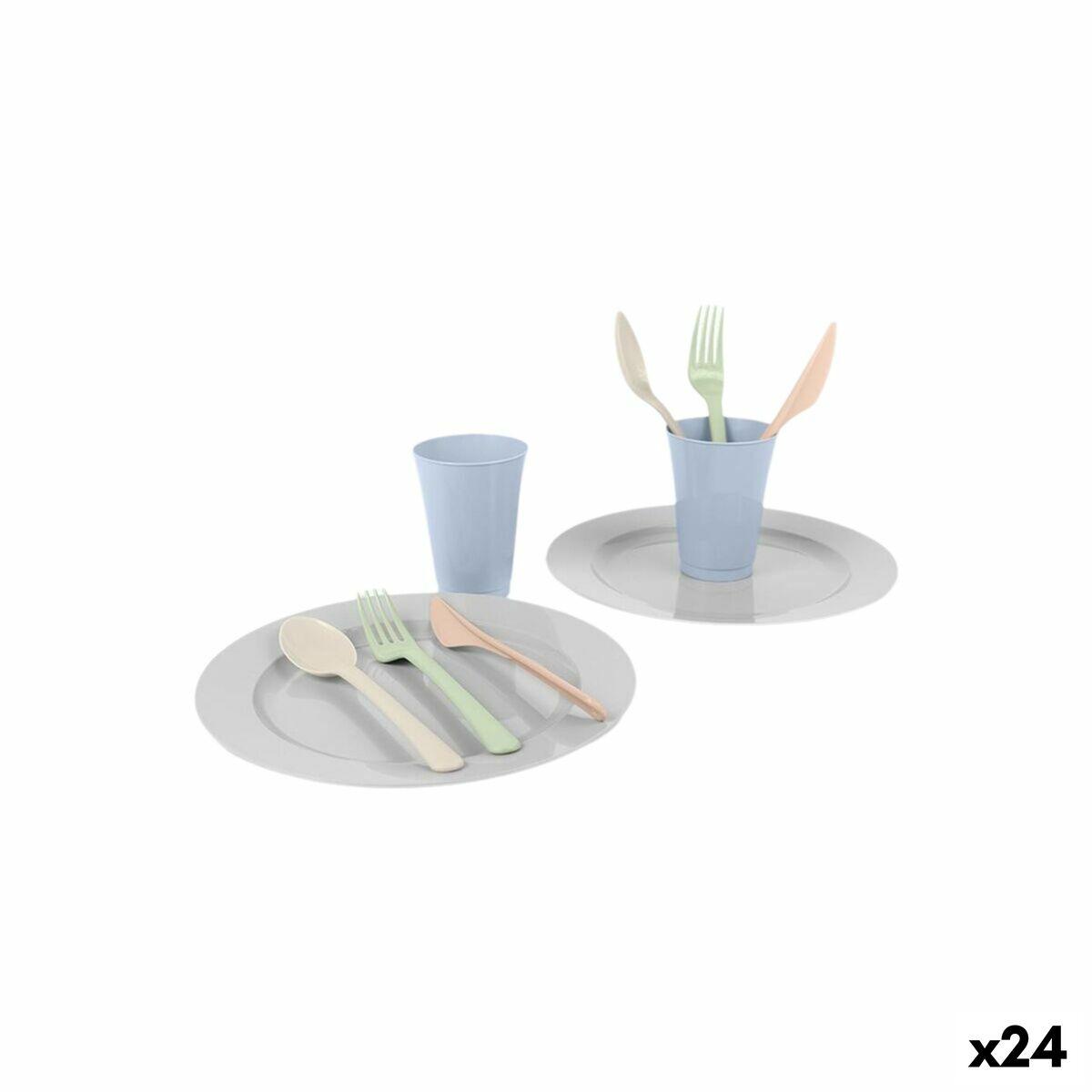 Dem picnic-sæt - 10 dele i bløde pastelfarver