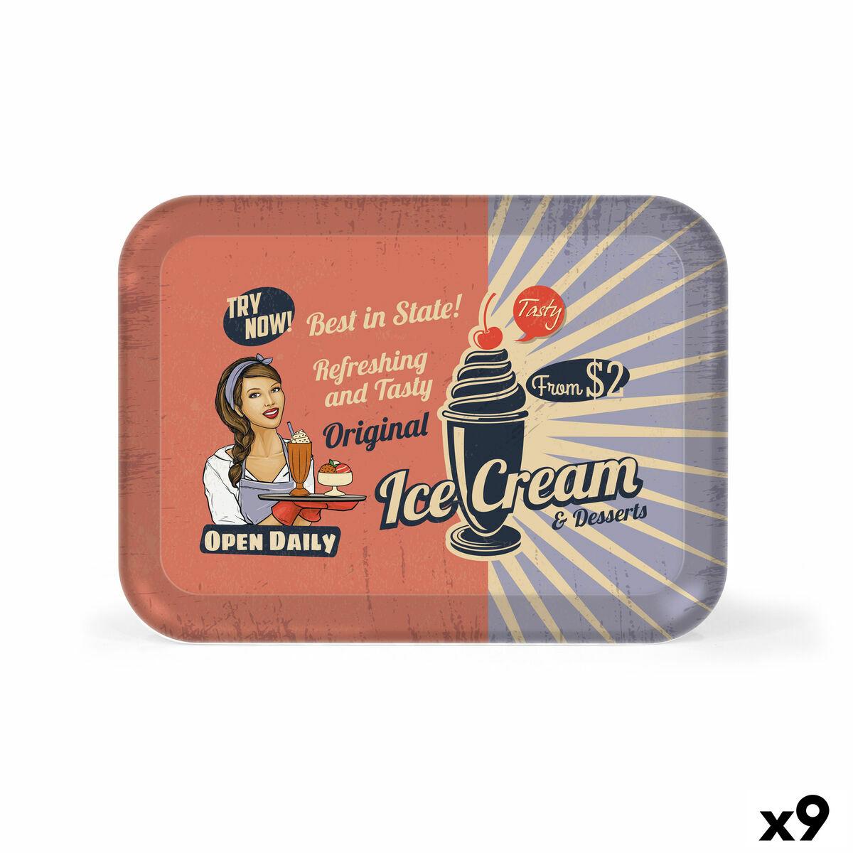 Serveringsbakke i melamin 42 × 31 cm - sæt med 9