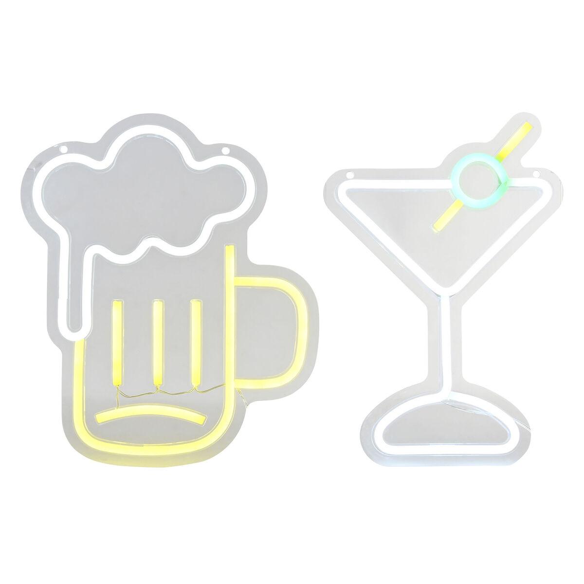 Lysdekoration i akryl - Urban LED, 21 × 1,5 × 30 cm (2 stk)