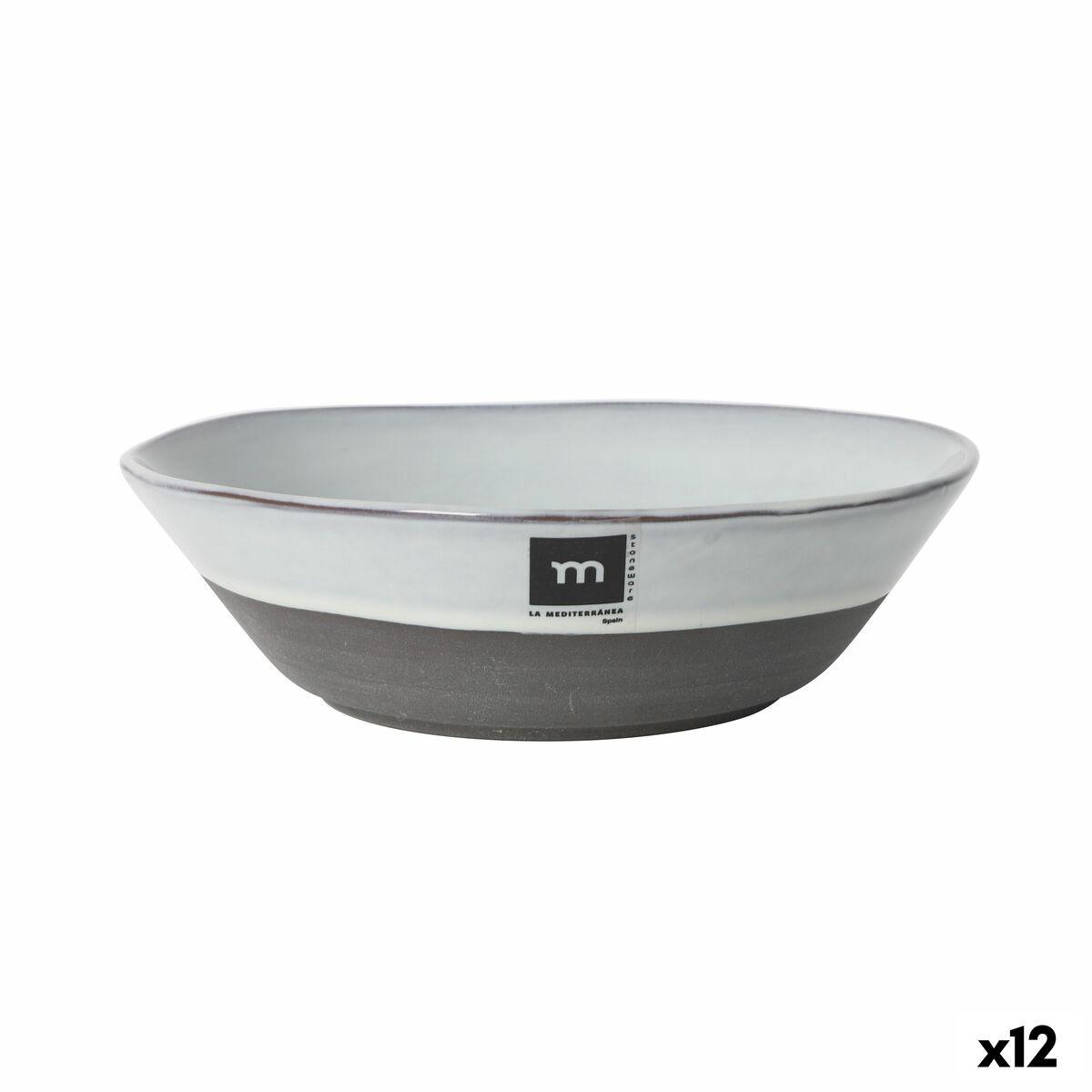 Dyb tallerken Black Clay - stentøj