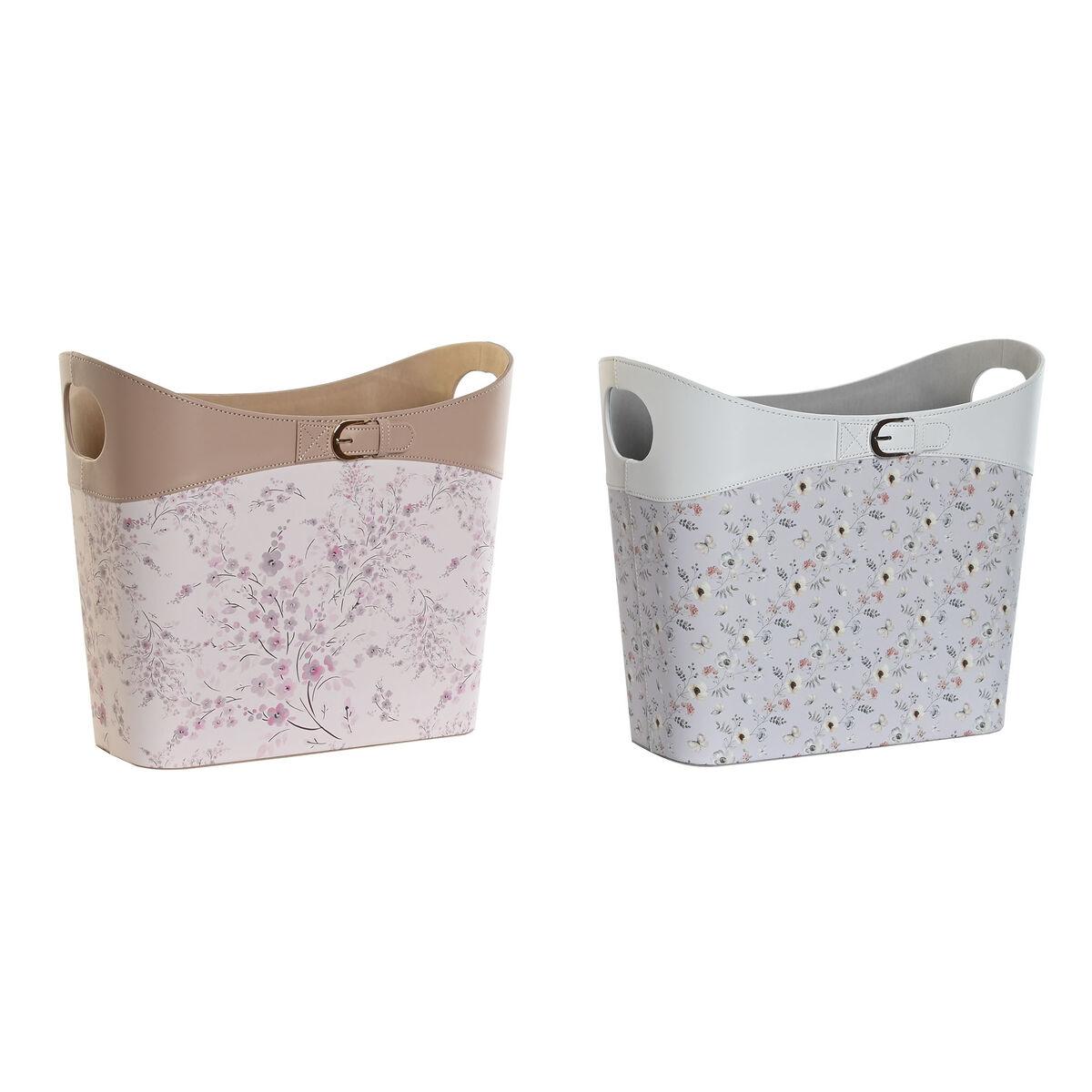 Tidsskriftholder - 2 stk., blå/hvid/grå/lyserød, PU & PVC, 39 × 21 × 34 cm