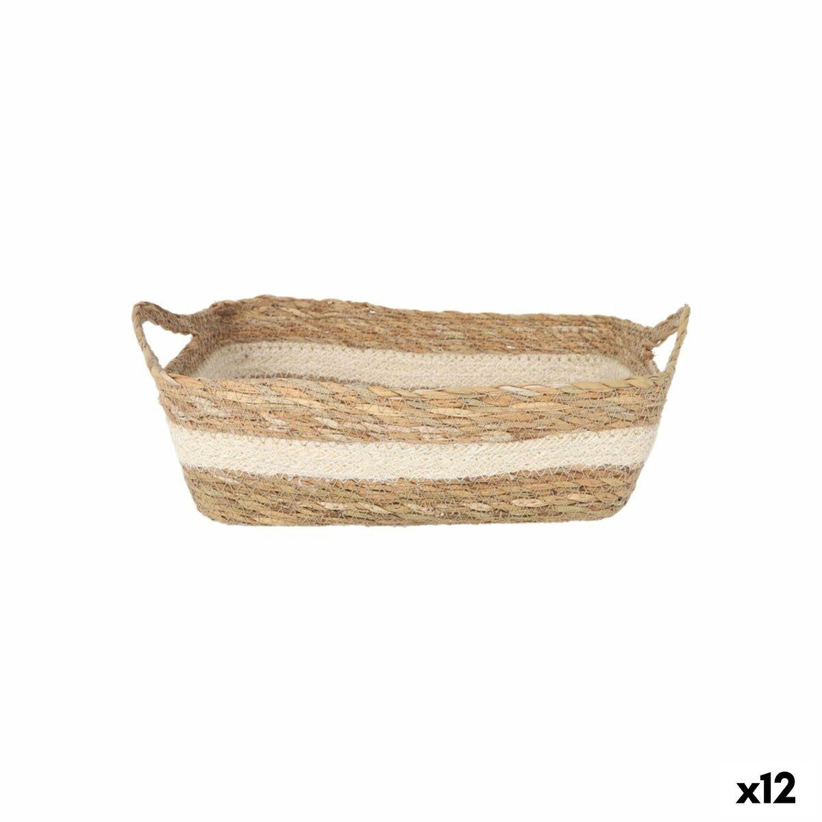 Privilege opbevaringsboks i flet med håndtag 25 × 20 × 8 cm - sæt á 12