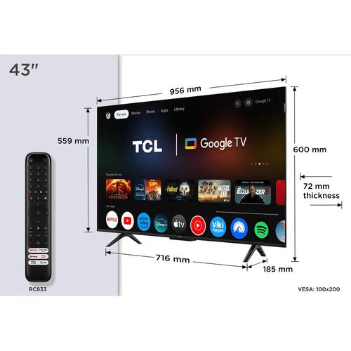 Smart TV TCL 43P7K 43" 4K Ultra HD LED HDR D-LED QLED