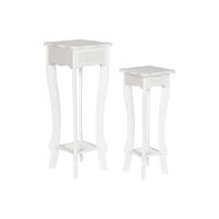 Sæt med 2 borde Home ESPRIT Hvid 30 x 30 x 76,5 cm
