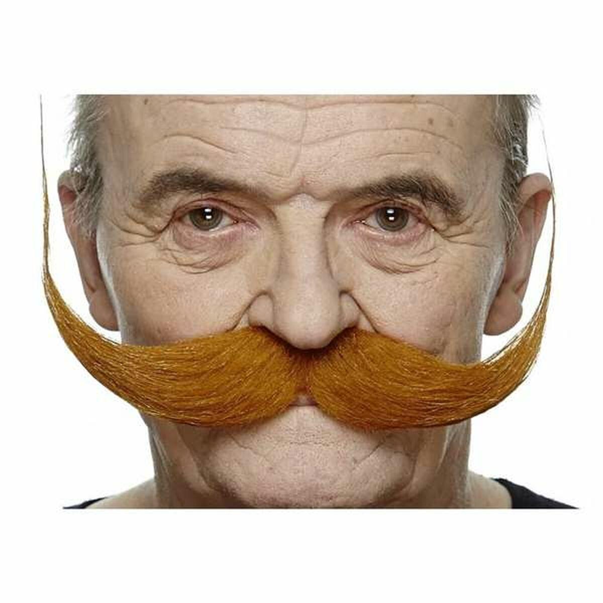 Kostumeskæg - orange overskæg, Onesize