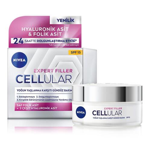 Fugtgivende dagcreme Nivea Hyaluron And Cell Filler 50 ml Spf 15