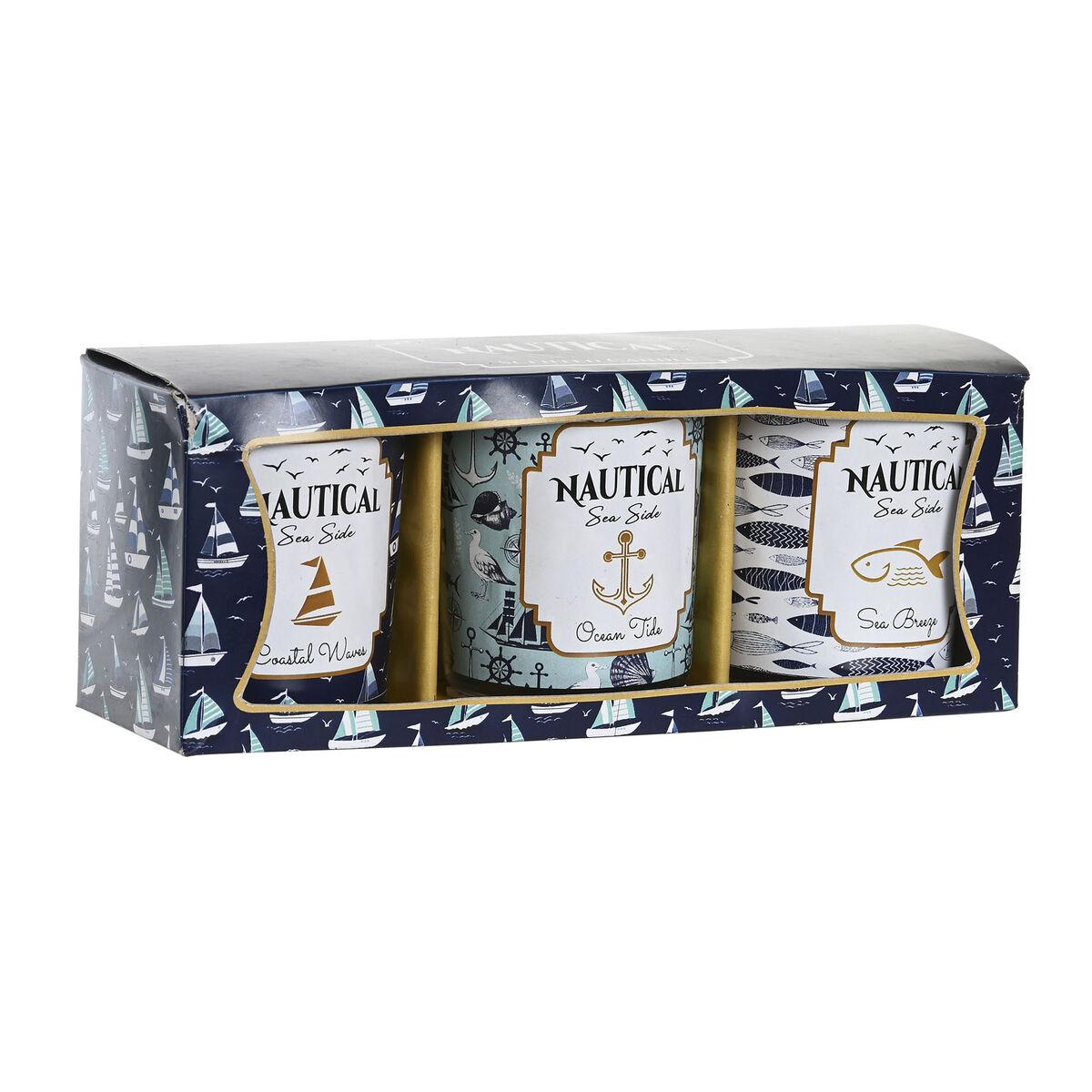 Stearinlys - blå voks, krystal, 17 × 5 × 6 cm (sæt af 3)