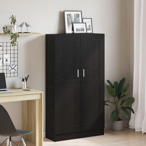 Bogskabe 2 stk Sort Eg 165x30,5x150 cm Konstrueret træ